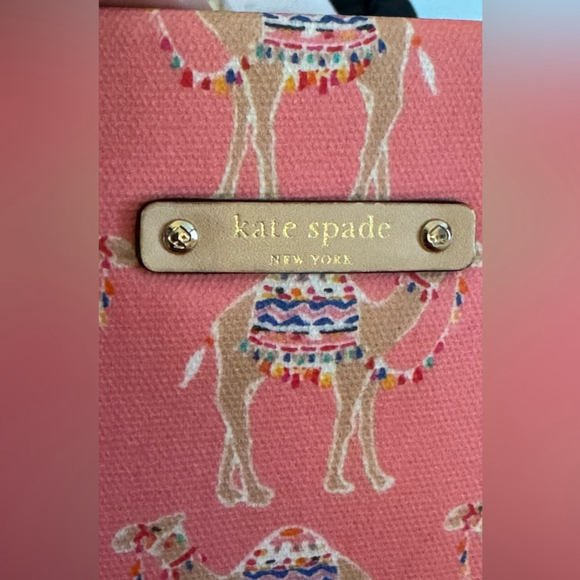 ♠️🐫Kate spade Shopper Spice Things Up camel canvas tote bag - Picture 3 of 6